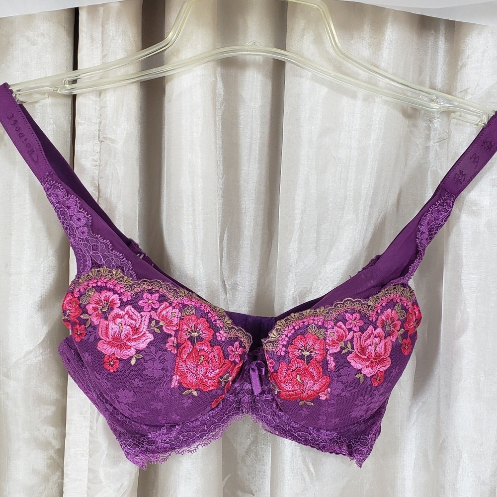Purple and Pink Underwire Padded Push Up Bra